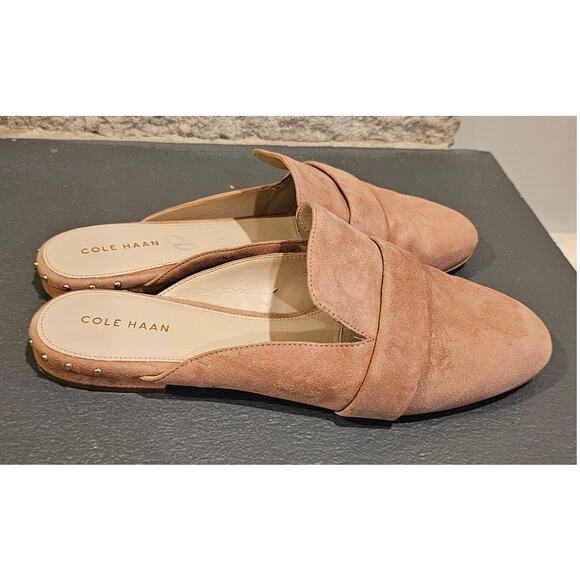 Cole Haan Deacon Loafer Slip On Flats Studded Heel, Cream Color, Womens Sz 8B - Picture 3 of 6